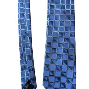 Michael Kors Blue and Silver Geometric Tie